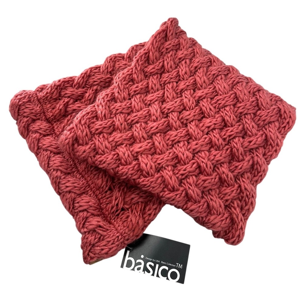 BASICO Infinity Scarf Simple Wear Chunky Knit Dry Rose NWT Neck Warmer